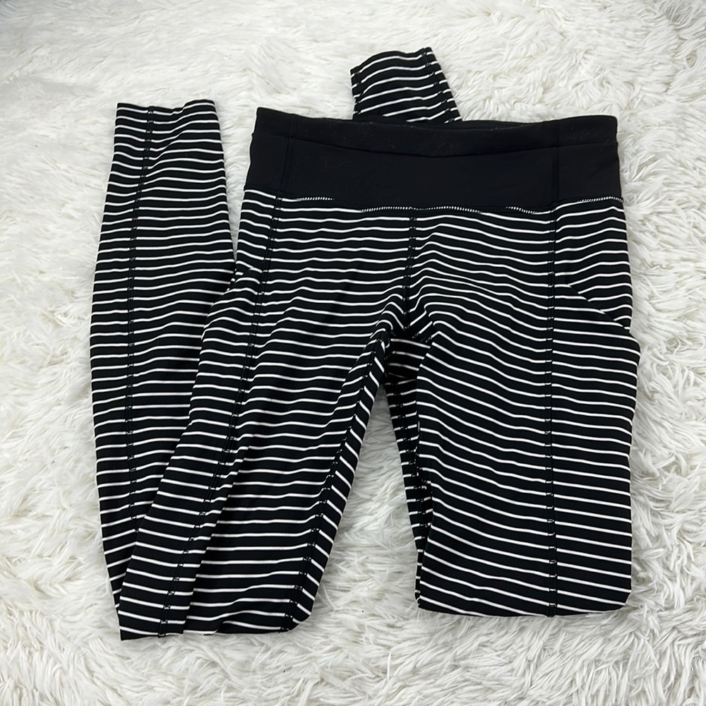 Lululemon Speed Tight II Parallel Stripe Black White / Black